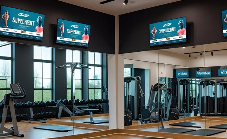 Monitory informacyjne do siłowni i hal sportowych