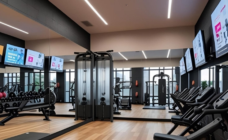 Monitory informacyjne do siłowni i hal sportowych