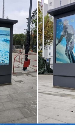 Dwustronny Dotykowe Totem zewnętrzny 55 cali