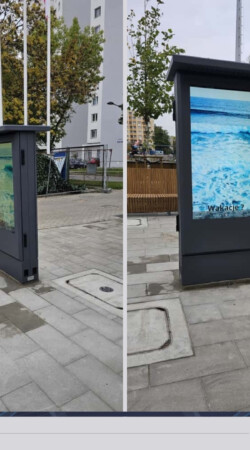 Dwustronny Dotykowe Totem zewnętrzny 55 cali